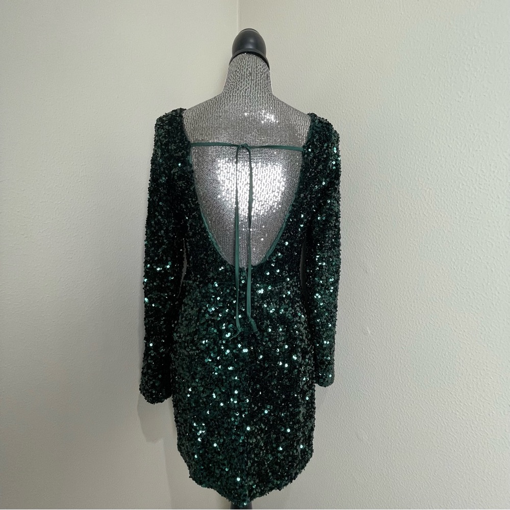 slim fit dress slacks Radiant Green Sparkle Mini Dress main image 0